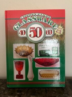 Vintage Collectible Glassware 40 50 60 Hardcover Guide - Red & Green Cover